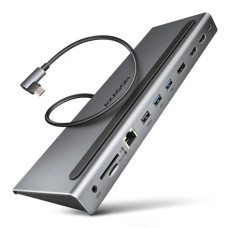 AXAGON USB-C 5Gbps TRIPLE 4K DISPLAY 11in1 Hub , HMC-4KX3