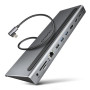 AXAGON USB-C 5Gbps TRIPLE 4K DISPLAY 11in1 Hub , HMC-4KX3