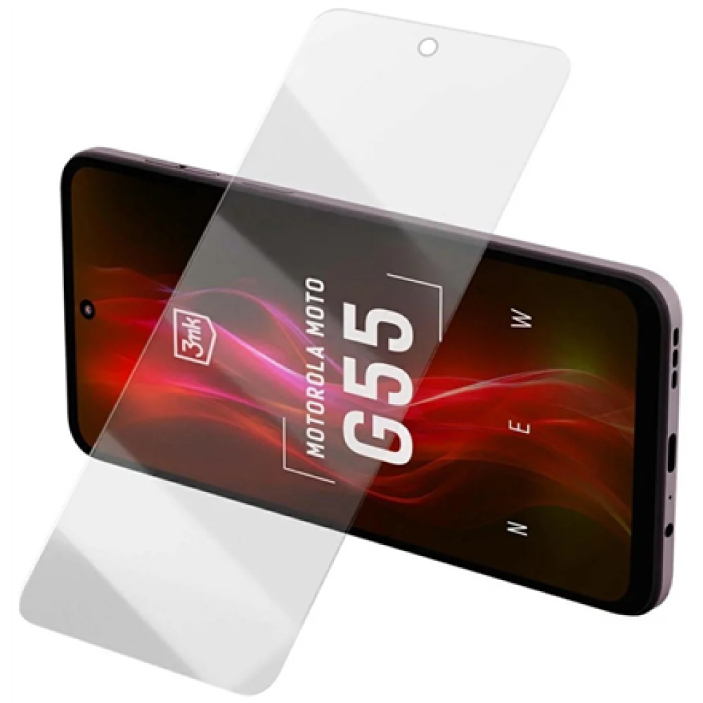 3MK , SilverProtect+ Anti-Microbial Film Wet-Mounted , Screen protector , Motorola , Moto G55 5G , Transparent 3MK , SilverProtect+ Anti-Microbial Film Wet-Mounted , Screen protector , Motorola , Moto G55 5G , Transparent