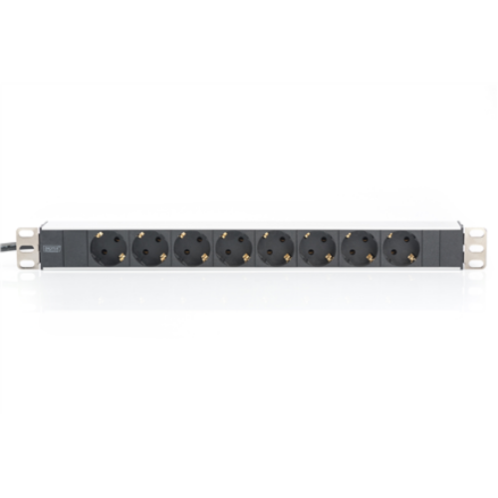 Aluminum outlet strip with 8 safety outlets , DN-95401 , Sockets quantity 8