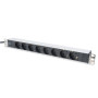 Digitus , Aluminum outlet strip with 8 safety outlets , DN-95401 , Sockets quantity 8