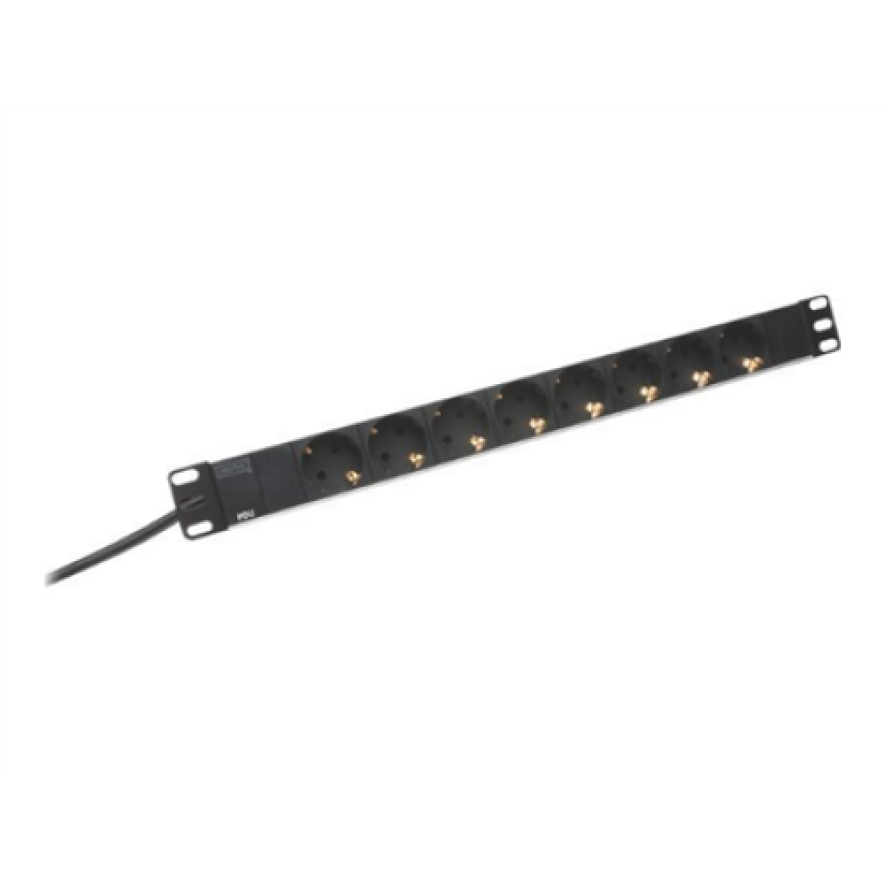 Aluminum outlet strip with 8 safety outlets , DN-95401 , Sockets quantity 8