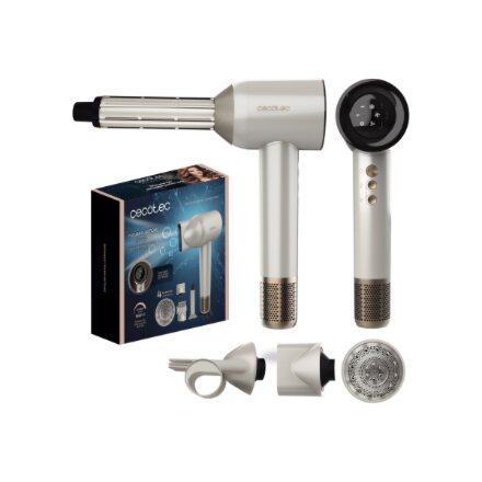 Cecotec Hair dryer , DryGlam Waves Champagne , 1600 W , Number of temperature settings 3 , Ionic function , Champagne , Diffuser nozzle