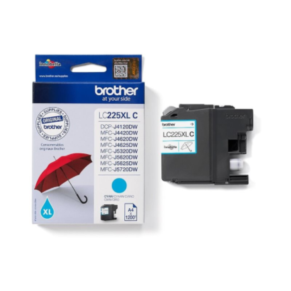 Brother LC-225XLC , Ink Cartridge , Cyan