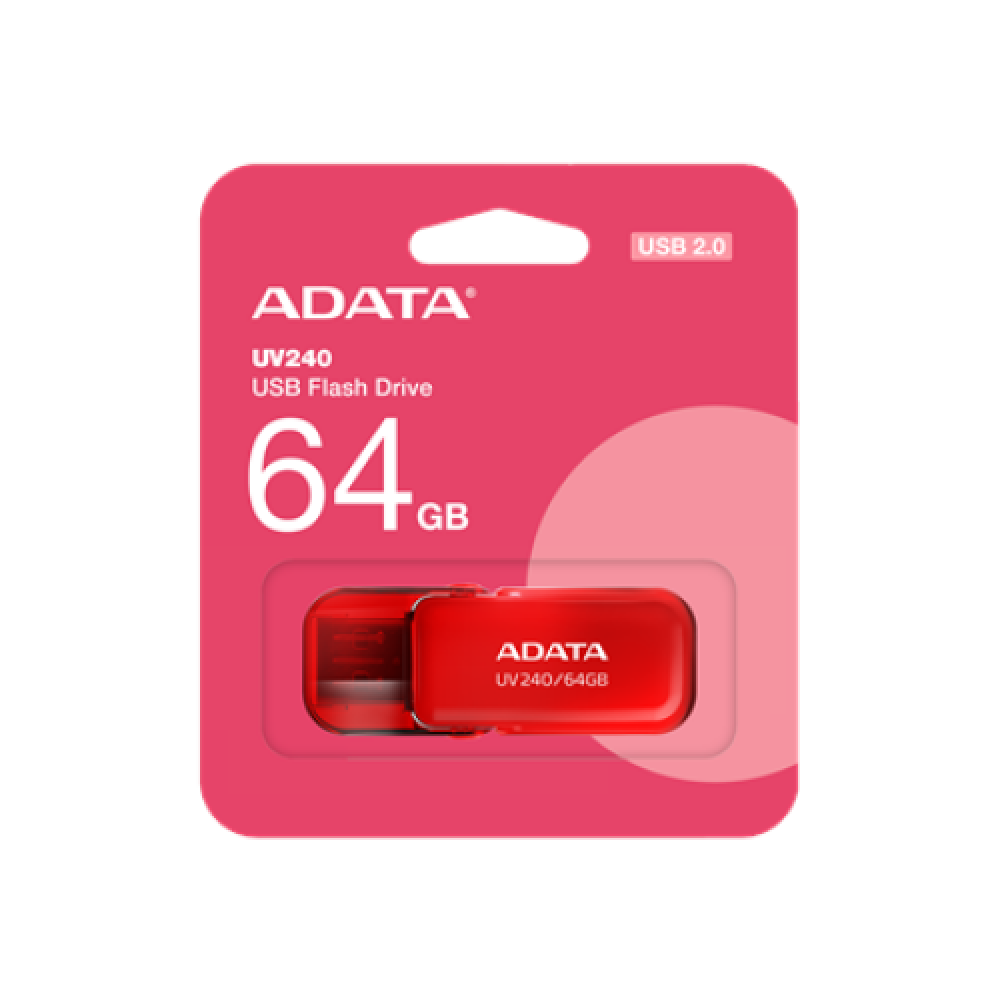 ADATA , USB Flash Drive , UV240 , 64 GB , USB Type-A , Red