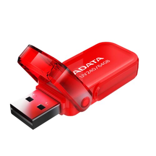 ADATA , USB Flash Drive , UV240 , 64 GB , USB Type-A , Red