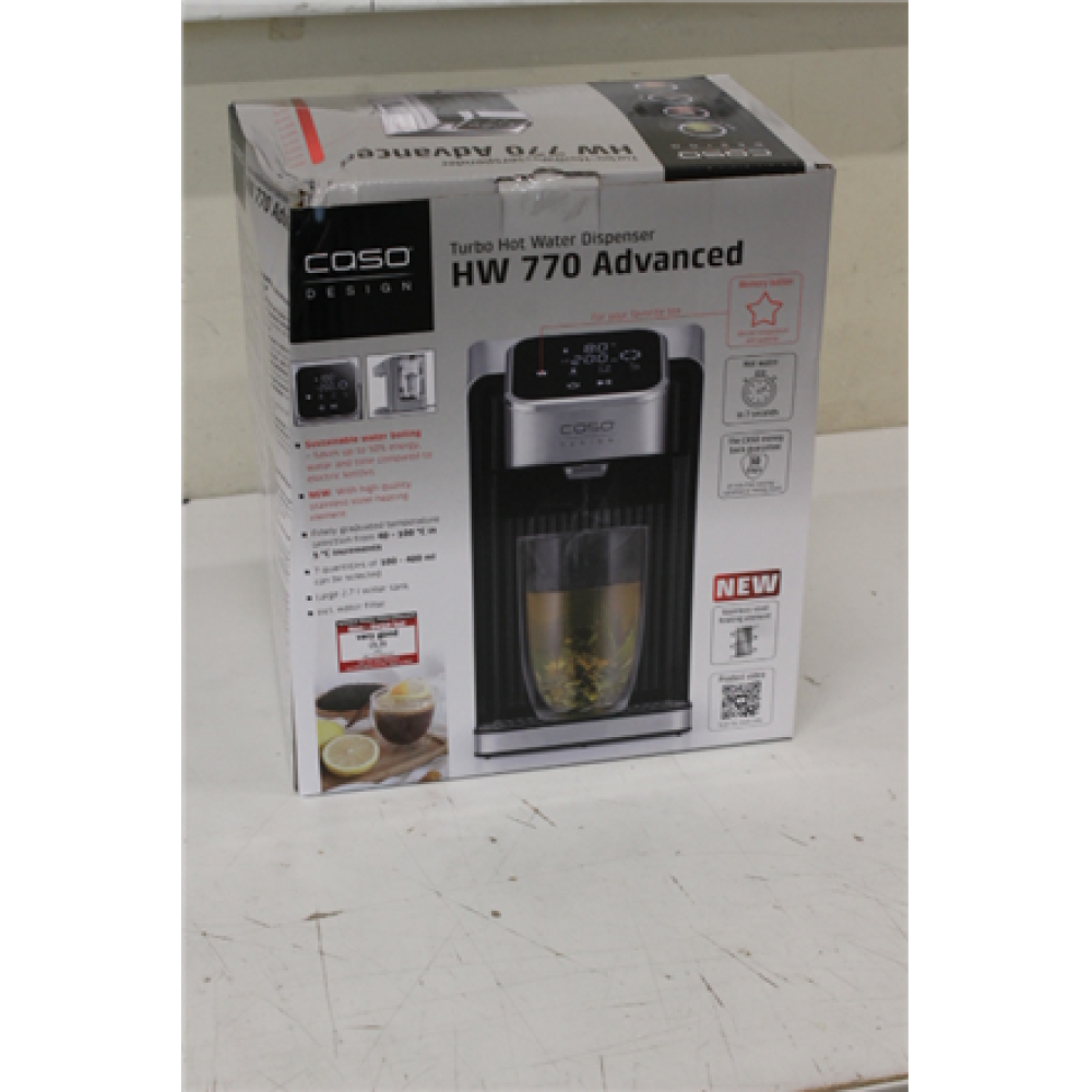 SALE OUT. , Caso , Turbo Hot Water Dispenser , HW 770 Advanced , Water Dispenser , 2600 W , 2.7 L , Plastic/Stainless Steel , Black/Stainless Steel , DAMAGED PACKAGING