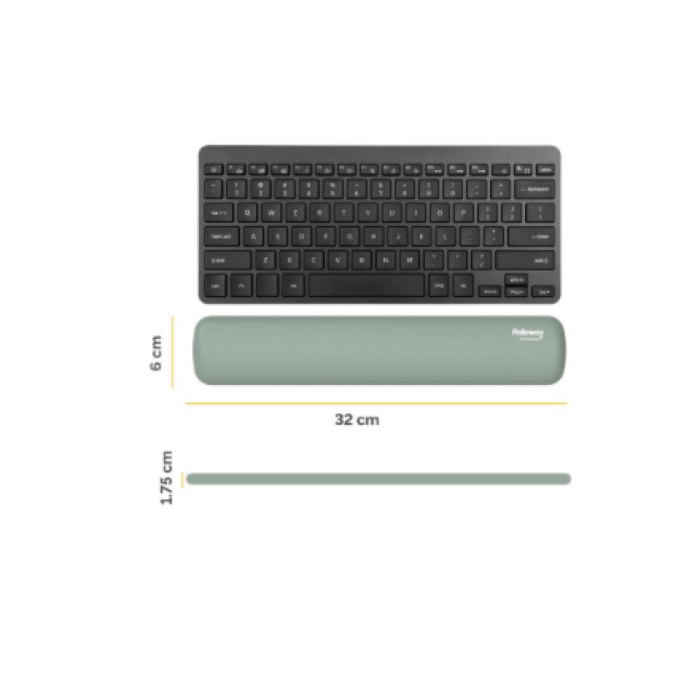 Fellowes , Breyta Compact Keyboard (TKL) Wrist Rest , Sage