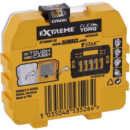 DEWALT DT70558T-QZ Extreme FLEXTORQ 25pc Set T25 25mm in Small Bulk Storage Case