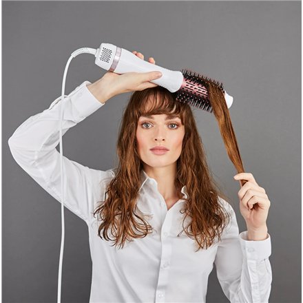 Rowenta Hot air brush , CF6135F0 , Ion conditioning , Number of heating levels 3 , Temperature (max) 230 °C , White/Pink