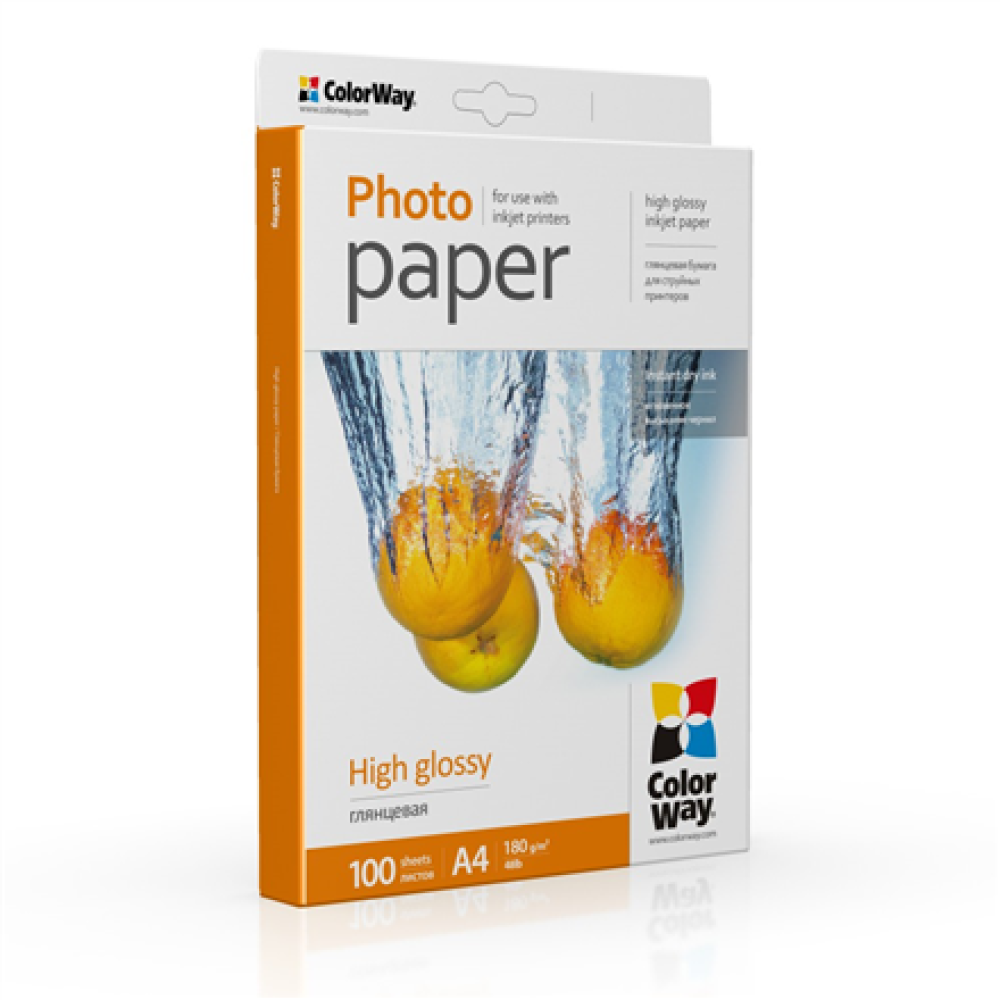 ColorWay Photo Paper, 100 sheets , 180 g/m² , A4 , High Glossy