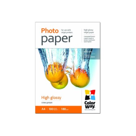 ColorWay Photo Paper, 100 sheets , High Glossy , 180 g/m² , A4