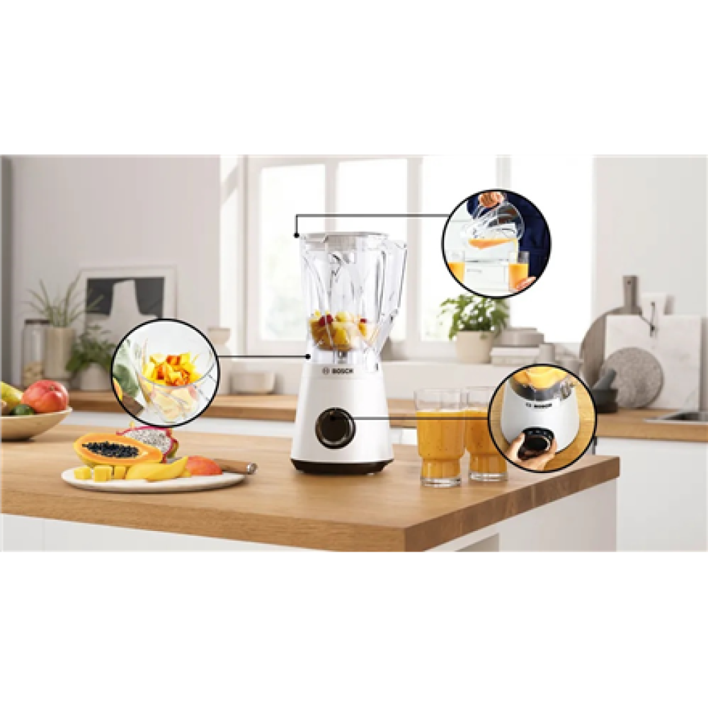 Bosch Blender , MMB6141W VitaPower Series 4 , Tabletop , 1200 W , Jar material Tritan , Jar capacity 1.5 L , White