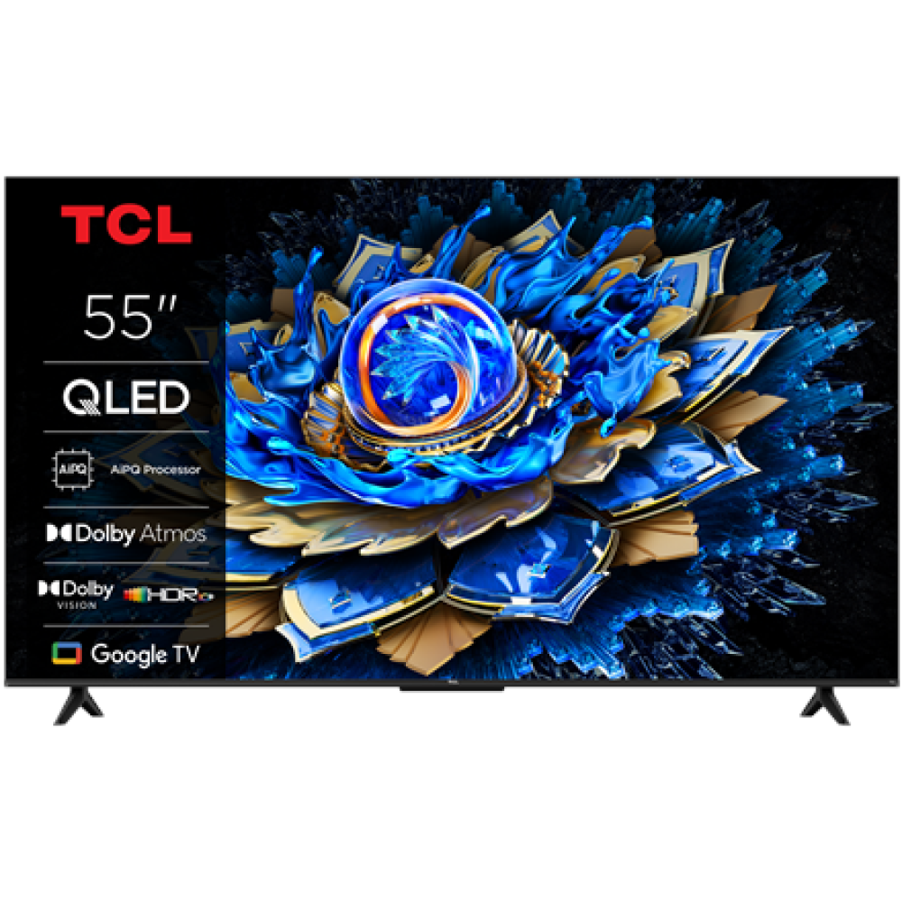 TCL 4K QLED TV , 55T69C , 55 , Smart TV , Google TV , UHD , Black
