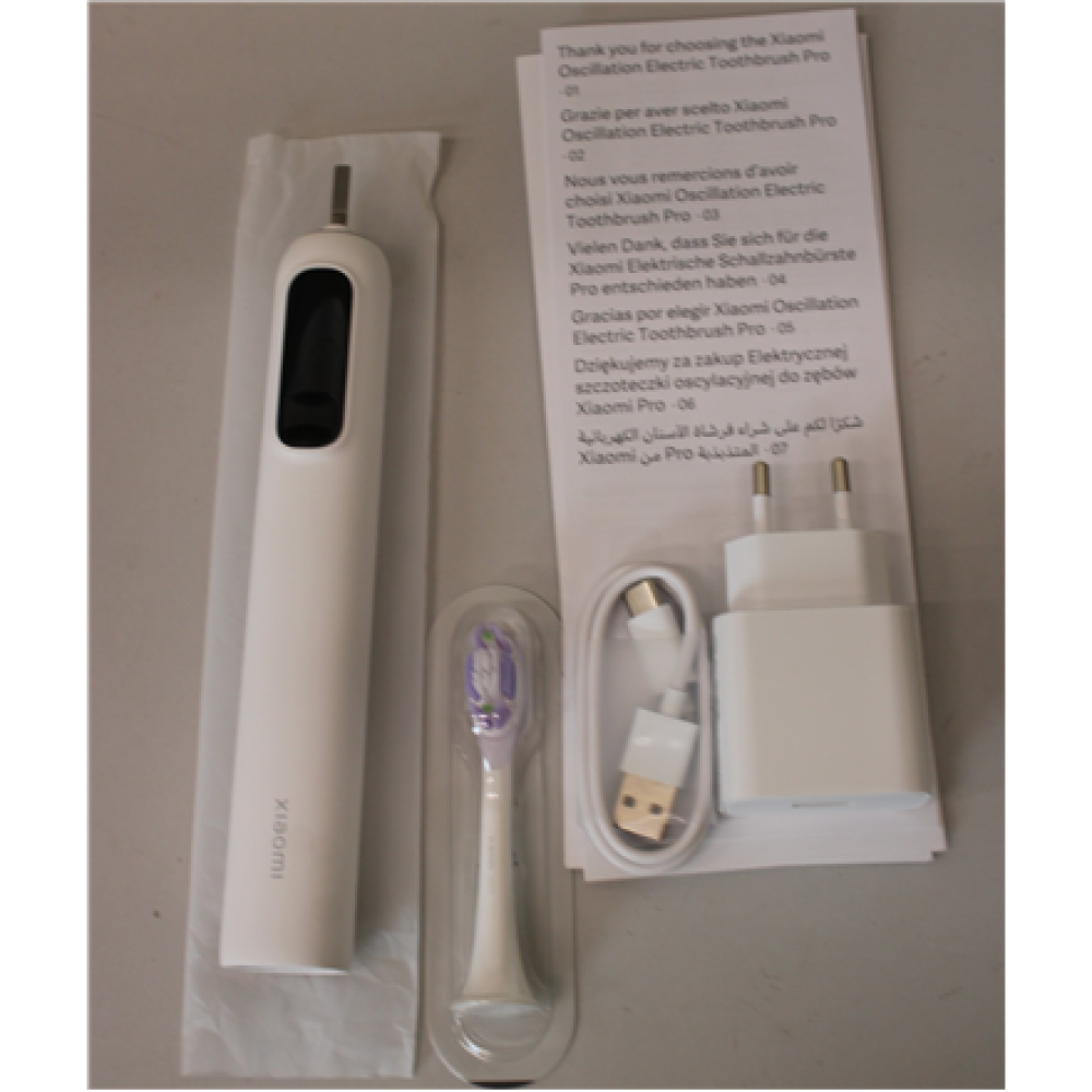 SALE OUT. Xiaomi Oscillation Electric Toothbrush Pro, White EU , Xiaomi Oscillation Electric Toothbrush Pro EU , Warranty 24 month(s) , Rechargeable , For adults , Number of brush heads included 2 , Number of teeth brushing modes 4 , White , UNPACKED, MIS