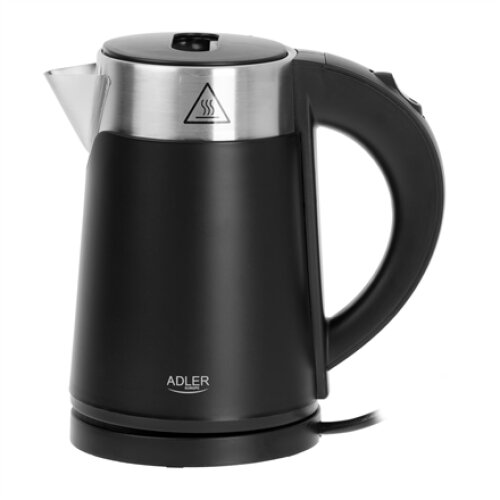 Adler , Kettle , AD 1372 , Electric , 800 W , 0.6 L , Plastic/Stainless steel , 360° rotational base , Black
