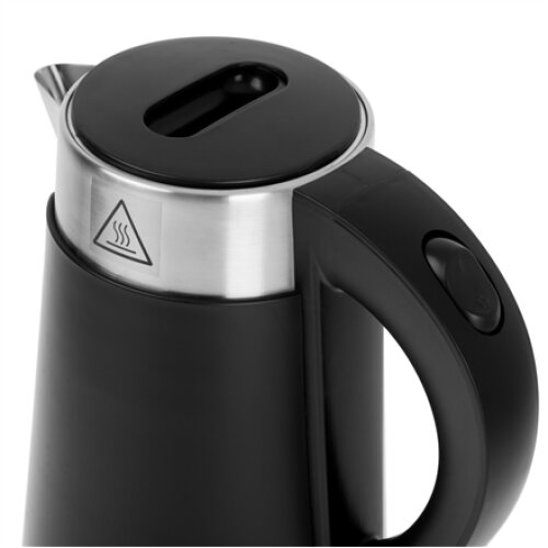 Adler , Kettle , AD 1372 , Electric , 800 W , 0.6 L , Plastic/Stainless steel , 360° rotational base , Black