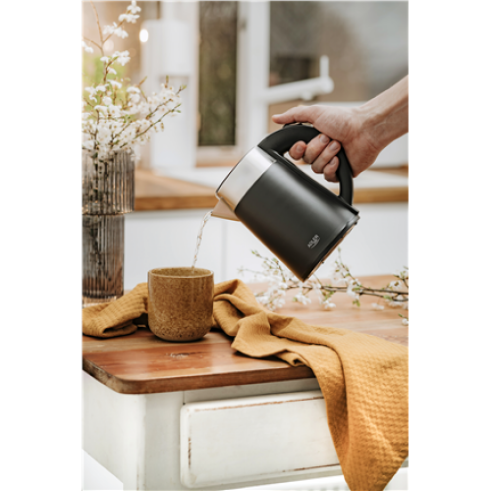 Adler , Kettle , AD 1372 , Electric , 800 W , 0.6 L , Plastic/Stainless steel , 360° rotational base , Black