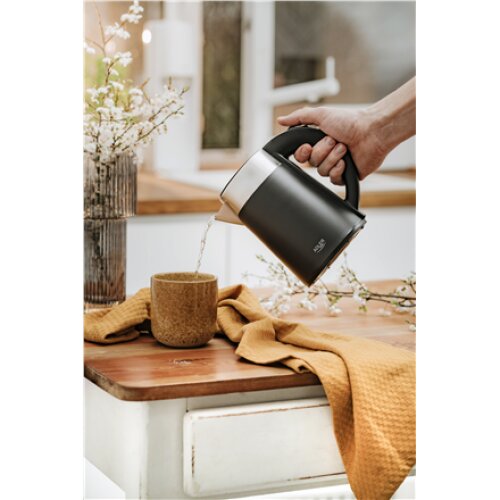Adler , Kettle , AD 1372 , Electric , 800 W , 0.6 L , Plastic/Stainless steel , 360° rotational base , Black