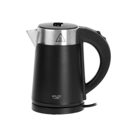 Adler , Kettle , AD 1372 , Electric , 800 W , 0.6 L , Plastic/Stainless steel , 360° rotational base , Black