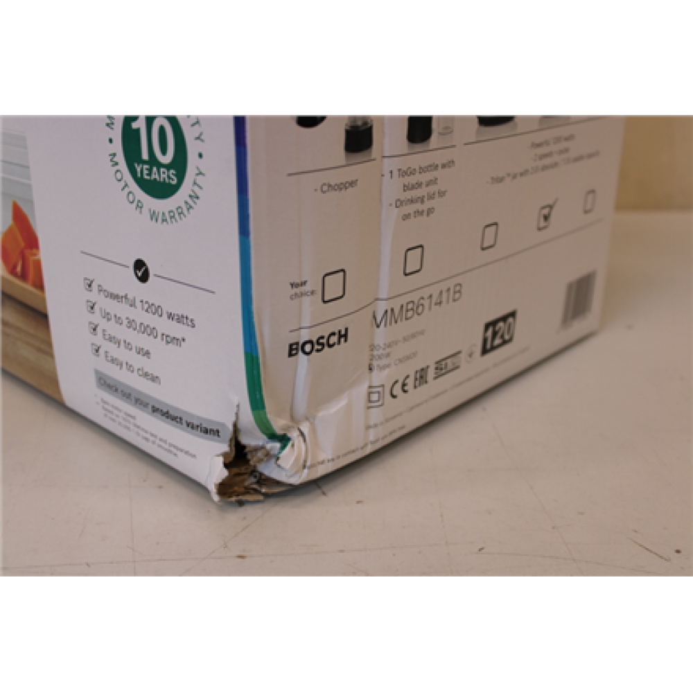 SALE OUT. Bosch MMB6141B VitaPower Series 4 Blender, 1200 W, Black , Bosch , Blender , MMB6141B VitaPower Series 4 , Tabletop , 1200 W , Jar material Tritan , Jar capacity 1.5 L , Black , DAMAGED PACKAGING