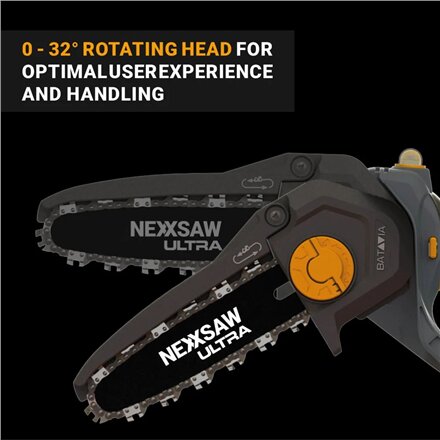 Batavia B.V. , Chainsaw , Nexxsaw Cordless Brushless One-Hand V3 Ultra, Without battery and charger - 18V , 17.78 cm
