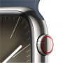 Apple Apple Watch Series 9 GPS + Cellular 45mm Silver Stainless Steel Case with Storm Blue Sport Band - S/M Apple Water-resistant, Dust-resistant, Crack-resistant