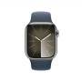 Apple Apple Watch Series 9 GPS + Cellular 45mm Silver Stainless Steel Case with Storm Blue Sport Band - S/M Apple Water-resistant, Dust-resistant, Crack-resistant