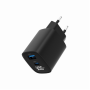 Gembird 2-port 30W USB fast charger, LCD , TA-UC-PDQC30LCD-BK-01
