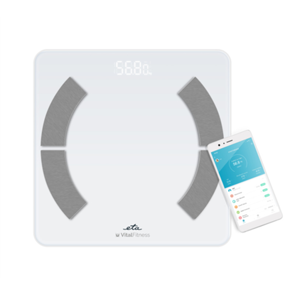 ETA Personal Scale , ETA277990000 Vital Fitness , Maximum weight (capacity) 180 kg , Accuracy 100 g , Body Mass Index (BMI) measuring , White