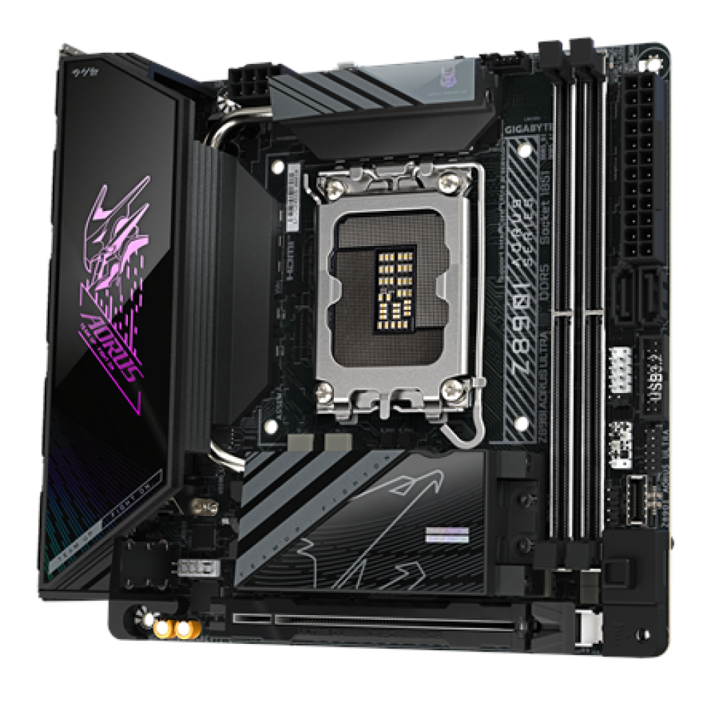 Gigabyte Z890I AORUS ULTRA , Processor family Intel , Processor socket LGA1851 , DDR5 , Supported hard disk drive interfaces M.2, SATA , Number of SATA connectors 2
