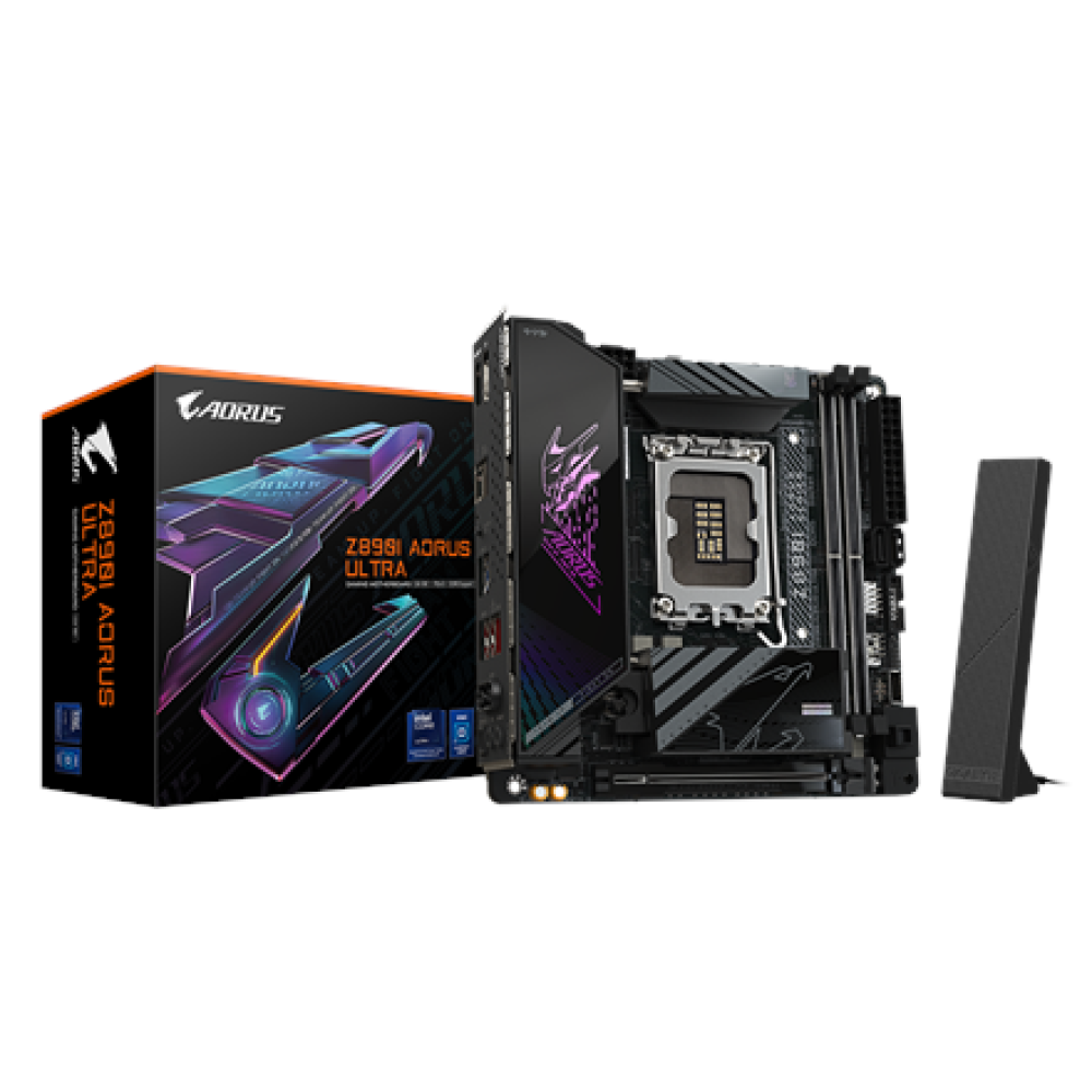 Gigabyte Z890I AORUS ULTRA , Processor family Intel , Processor socket LGA1851 , DDR5 , Supported hard disk drive interfaces M.2, SATA , Number of SATA connectors 2