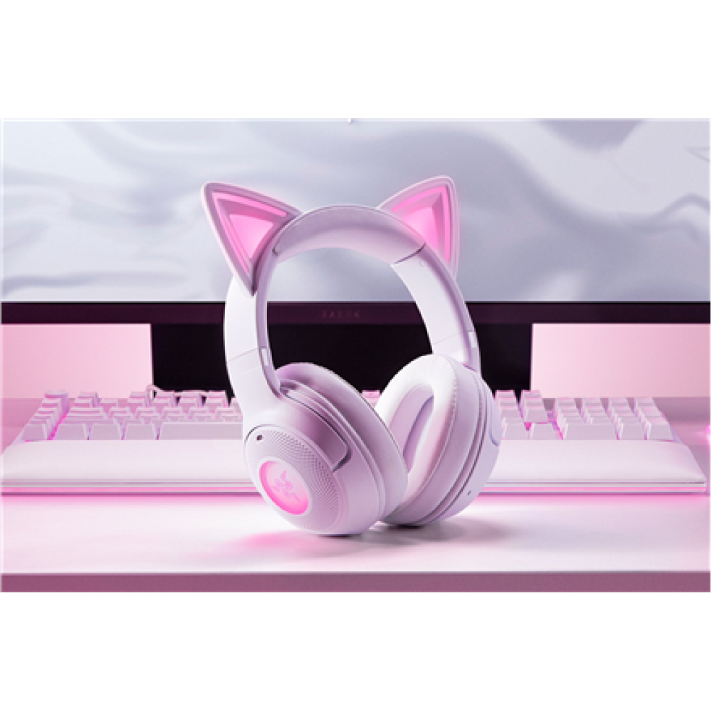 Razer Headset , Kraken Kitty V2 BT , Bluetooth , Over-ear , Microphone , Noise canceling , Wireless , White