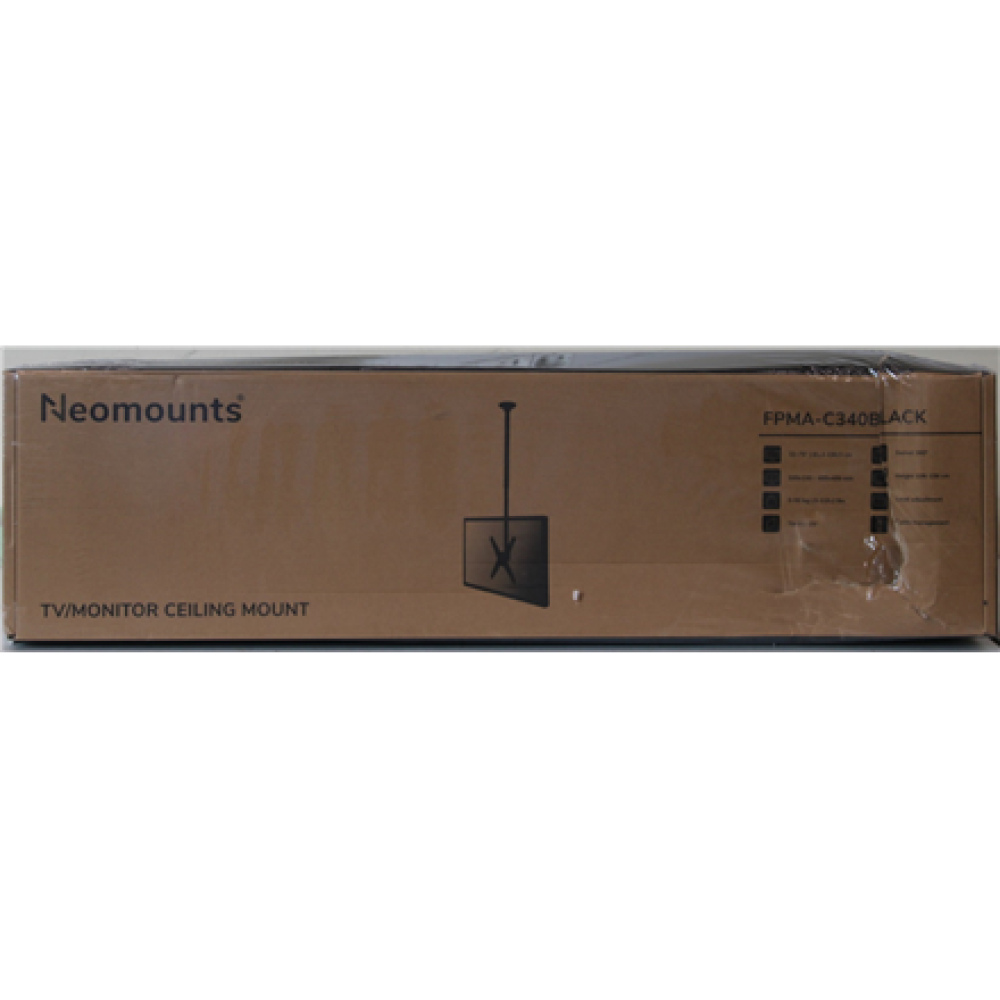 SALE OUT. Neomounts FPMA-C340BLACK Monitor/TV mount ceiling 32-75 - h 106-156 cm , Neomounts Ceiling mount , FPMA-C340BLACK Monitor/TV mount ceiling screen , Adjustable Height, Rotate, Tilt, Swivel , 32-75 , Maximum weight (capacity) 50 kg , DAMAGED PACKA