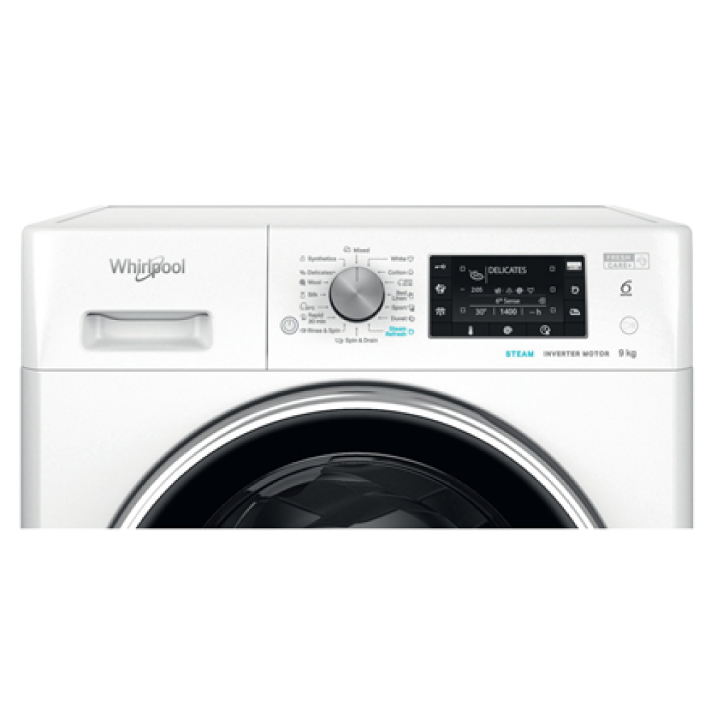 Whirlpool Washing machine , FFD 9489 BCV EE , Energy efficiency class A , Front loading , Washing capacity 9 kg , 1400 RPM , Depth 63 cm , Width 60 cm , Display , LCD , Steam function , White