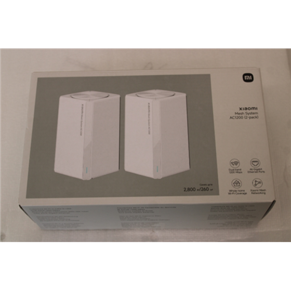 SALE OUT. Xiaomi Mesh System AC1200 EU(2-pack) , Xiaomi Mesh System , AC1200 EU (2-pack) , 802.11ac , 867 Mbit/s , 10/100/1000 Mbit/s , Ethernet LAN (RJ-45) ports 2 , Mesh Support Yes , MU-MiMO No , No mobile broadband , Antenna type Internal , 6 month(s)