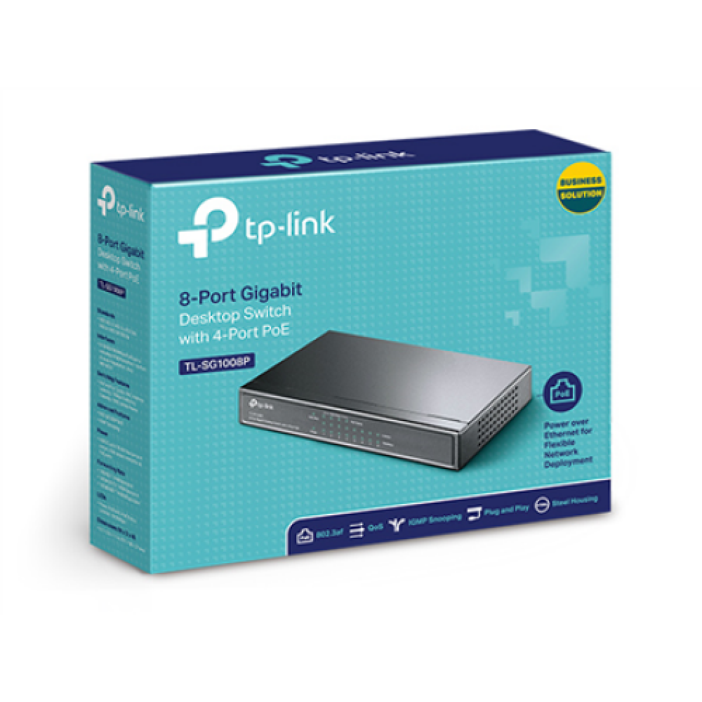 TP-LINK , Switch , TL-SG1008P , Unmanaged , Desktop , Gigabit Ethernet (copper) ports quantity 8 , Power over Ethernet (PoE) ports quantity 4 , Power supply type External , 36 month(s)