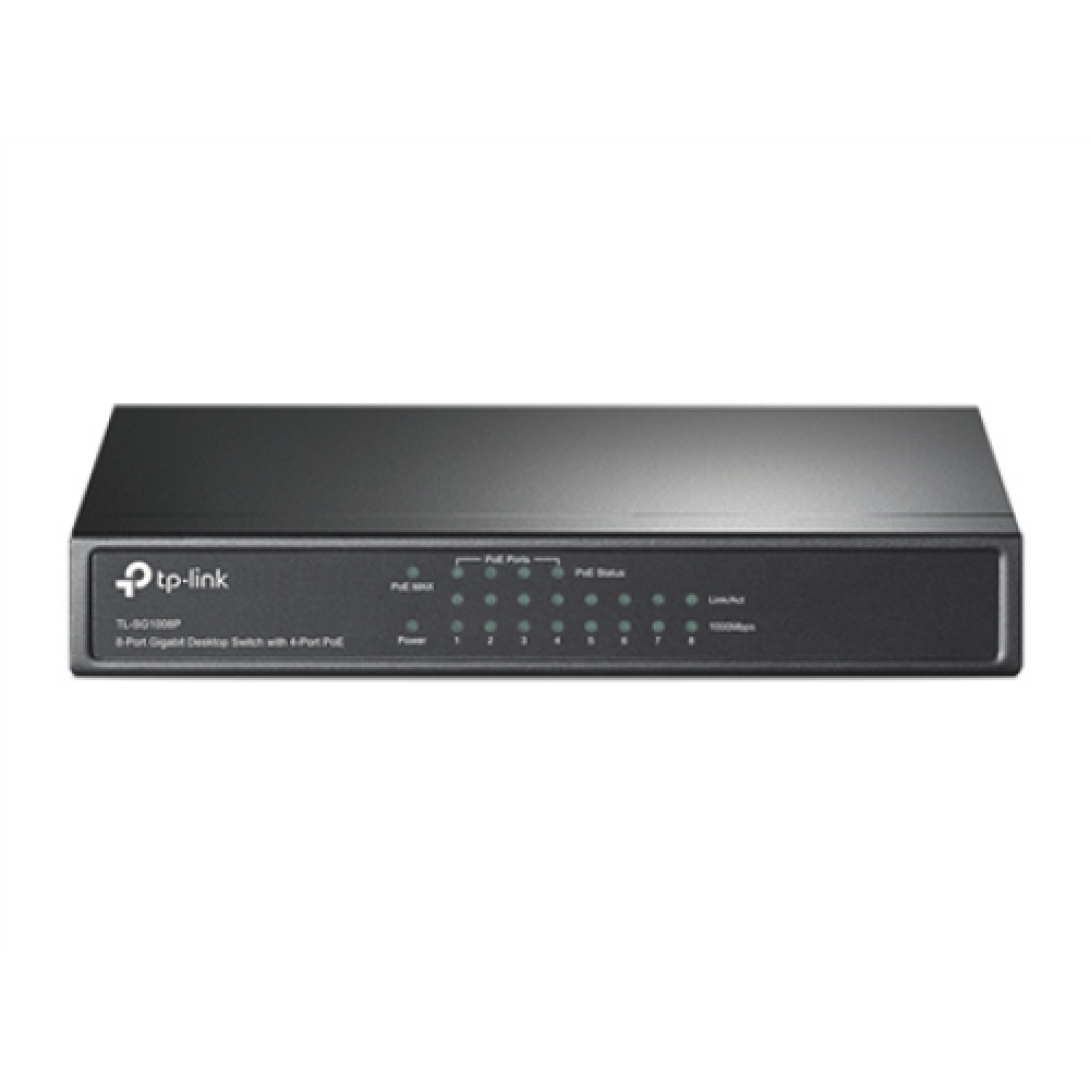 TP-LINK , Switch , TL-SG1008P , Unmanaged , Desktop , Gigabit Ethernet (copper) ports quantity 8 , Power over Ethernet (PoE) ports quantity 4 , Power supply type External , 36 month(s)