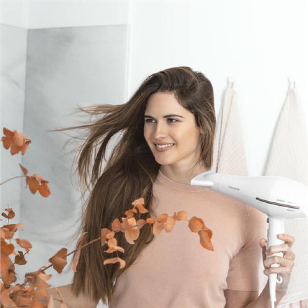 Cecotec Hair Dryer , IoniCare 5300 Maxi Aura , 2200 W , Number of temperature settings 3 , Ionic function , Diffuser nozzle , White