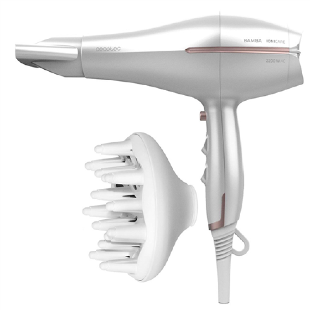 Cecotec Hair Dryer , IoniCare 5300 Maxi Aura , 2200 W , Number of temperature settings 3 , Ionic function , Diffuser nozzle , White