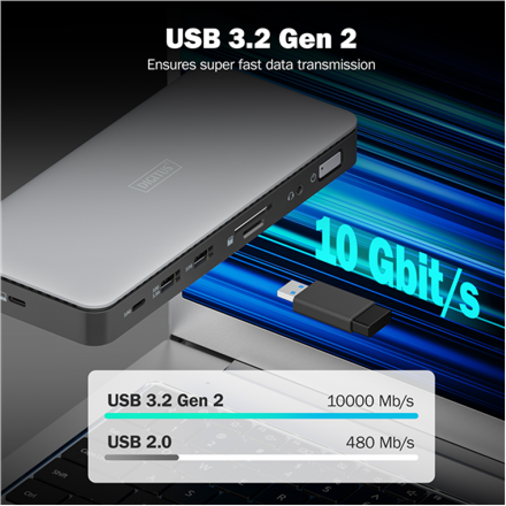 Digitus USB-C Docking Station, 11-port , DA-70917 , HDMI ports quantity 2 , Ethernet LAN