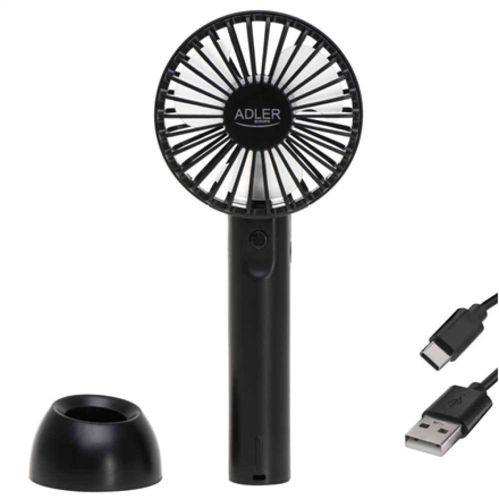 Adler Mini USB Fan , AD 7338 , Desk fan , Black , Diameter 7 cm , Number of speeds 3