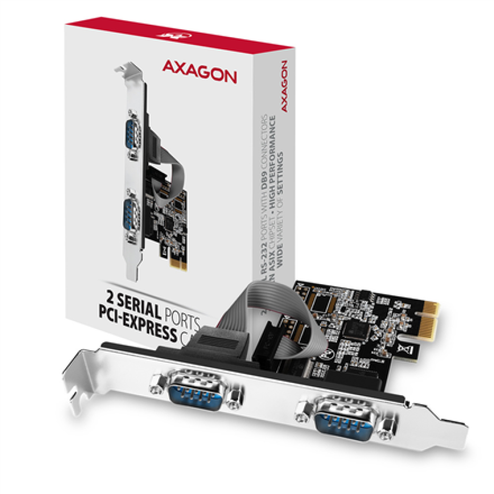 AXAGON PCI-Express card with two 250 kbps serial ports , PCEA-S2N