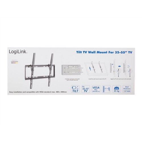 Logilink BP0037 TV Wall mount, 32-55, tilt, small , Logilink , BP0037 TV Wall mount, 32-55, tilt, small , 32–55 , Maximum weight (capacity) 35 kg