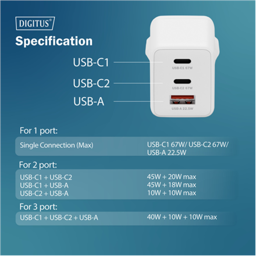 Digitus Battery charger, 67W , DA-10303