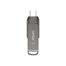 Lexar , 2-in-1 Flash Drive up to 100MB/s read , JumpDrive Dual Drive D400 , 32 GB , Type-C and Type-A USB 3.1 , Grey