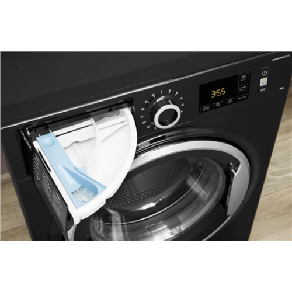 Hotpoint Washing machine NLCD 945 BS A EU N Energy efficiency class B, Front loading, Washing capacity 9 kg, 1400 RPM, Depth 60.5 cm, Width 59.5 cm, Display, LCD, Steam function, Black