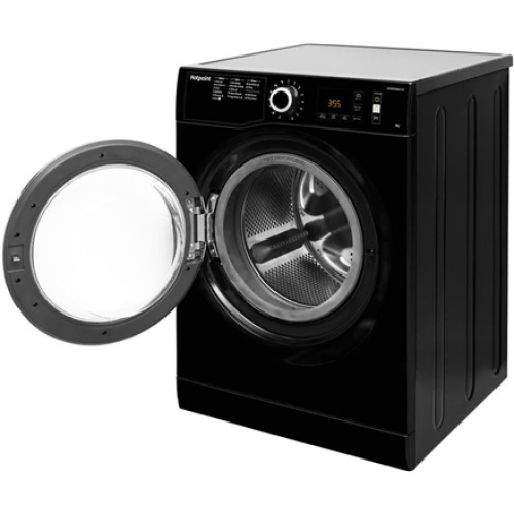Hotpoint Washing machine NLCD 945 BS A EU N Energy efficiency class B, Front loading, Washing capacity 9 kg, 1400 RPM, Depth 60.5 cm, Width 59.5 cm, Display, LCD, Steam function, Black