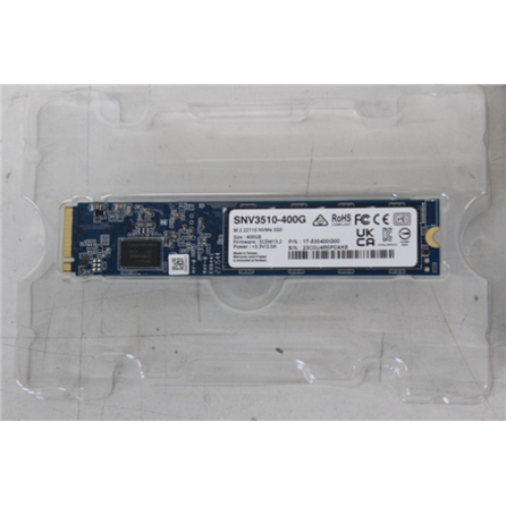 SALE OUT. Synology SSD 400 GB M.2 NVMe(SNV3510-400G) DAMAGED PACKAGING ,UNPACKED , Synology , SNV3510-400G , 400 GB , SSD form factor M.2 22110 , Solid-state drive interface NVMe PCIe 3.0 x4 , DAMAGED PACKAGING ,UNPACKED , Read speed 3000 MB/s , Write spe
