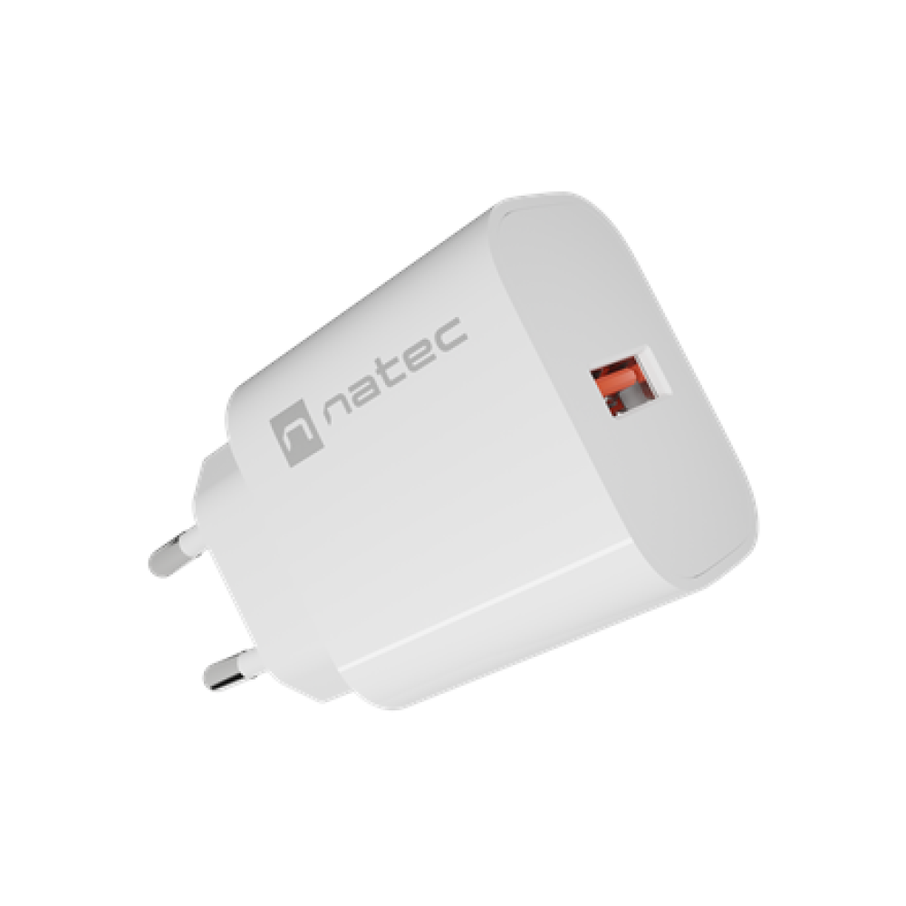 Natec Ribera USB Charger 1X USB-A 18W, White
